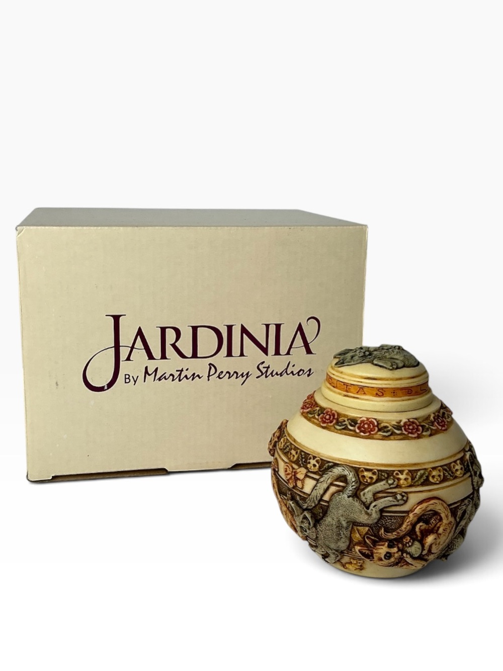 Harmony Kingdom Jardinia Treasure Pot, Feline Felicity